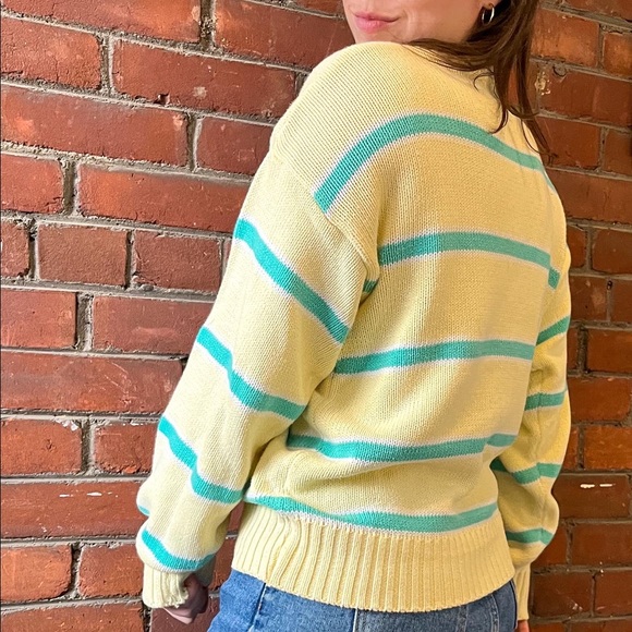90s striped knit crewneck sweater - Picture 3 of 6